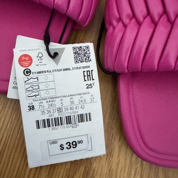 Zara Vibrant Pink Slide Sandals - Picture 4 of 6